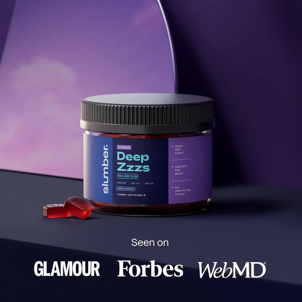 Slumber Deep Zzzs CBD CBN THC Gummies For Sleep- Lemon Raspberry- 30ct