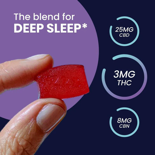 Slumber Deep Zzzs CBD CBN THC Gummies For Sleep- Lemon Raspberry- 30ct