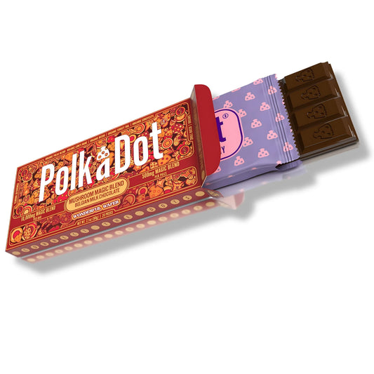 Polk a Dot - Magic Mushroom Chocolate Bar - Wonderful Wafer - 500mg per piece