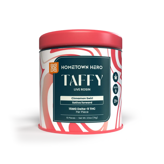 Hometown Hero Red Cinnamon Swirl - Delta-9 Live Rosin Taffy 10ct