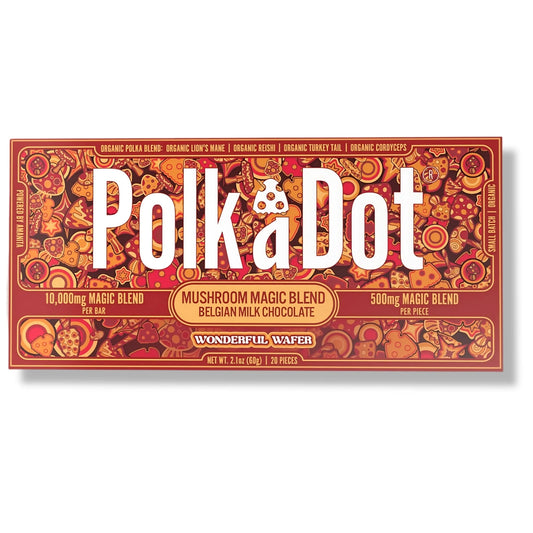 Polk a Dot - Magic Mushroom Chocolate Bar - Wonderful Wafer - 500mg per piece